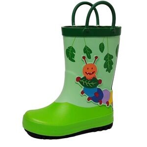 Cat & Jack toddler Green Caterpillar Rain Boots NWT unisex